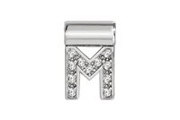 Charm Nomination Donna Sei Mia in Argento Zirconia LETTERA-M - LETTERA-M